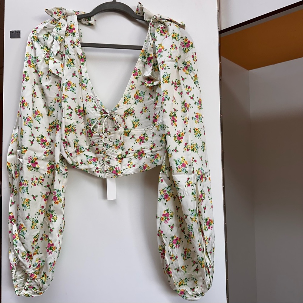 NWT For Love & Lemons Tanya Crop Top Large